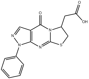 2-{2-oxo-6-phenyl-10-thia-1,5,6,8-tetraazatricyclo[7.3.0.0,]dodeca-3(7),4,8-trien-12-yl}acetic acid 化学構造式