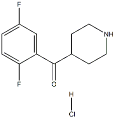 4-[(2,5-difluorophenyl)carbonyl]piperidine hydrochloride 化学構造式