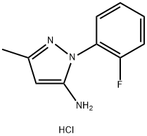 1-(2-FLUOROPHENYL)-3-METHYL-1H-PYRAZOL-5-AMINE HYDROCHLORIDE 结构式