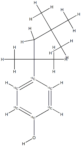 4-TERT-オクチルフェノール-13C6 (RING-13C6) 10ΜG/ML 化学構造式