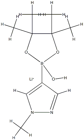 lithium 2-hydroxy-4,4,5,5-tetramethyl-2-(1-methyl-1H-pyrazol-4-yl)-1,3,2-dioxaborolan-2-uide Struktur