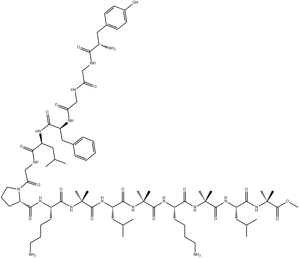 enkephalin-Leu, Gly-Pro-(Lys-Aib-Leu-Aib)(2)-OMe- Structure