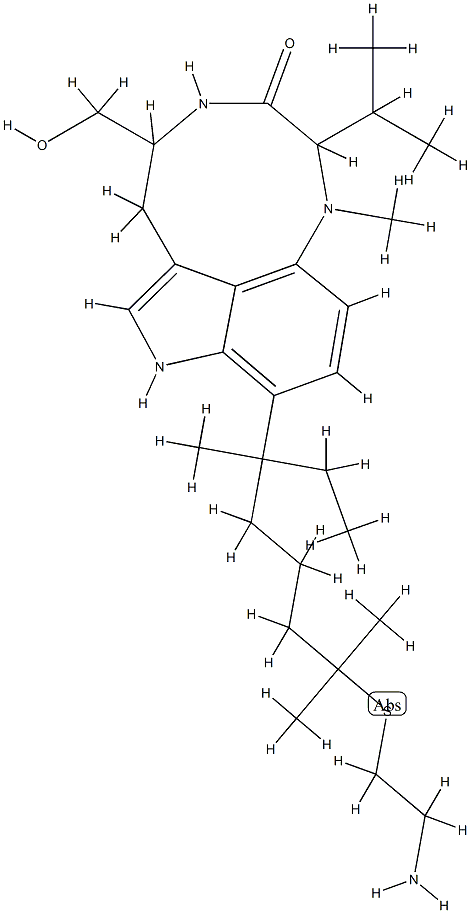 26-(2'-aminoethylthio)tetrahydroteleocidin A-2 Struktur