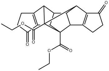 diethyl 1,2,3,3b,4a,5,6,7,8,8a,8b,9-dodecahydro-1,5-dioxo-4,8,9-metheno-4H-cyclopenta(1,2-a:4,3-a')dipentalene-4,10-dicarboxylate 结构式