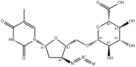 3'-azido-3'-deoxy-5'-O-beta-glucopyranuronosylthymidine Struktur