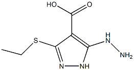 1H-Pyrazole-4-carboxylicacid,3-(ethylthio)-5-hydrazino-(9CI) Struktur