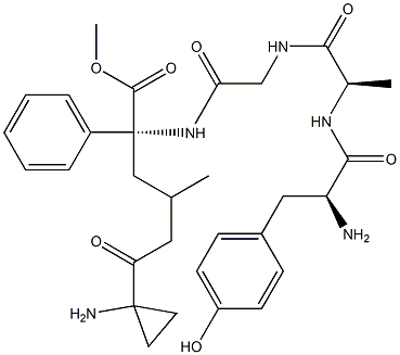 enkephalin-Leu methyl ester, Ala(2)-cyclopropyl-Phe(4)-,117783-82-1,结构式