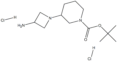 3-(3-氨基氮杂环丁烷-1-基)哌啶-1-羧酸二盐酸盐叔丁酯,1179360-85-0,结构式