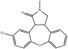 1H-Dibenz[2,3:6,7]oxepino[4,5-c]pyrrol-1-one, 11-chloro-2,3,3a,12b-tetrahydro-2-Methyl- Struktur