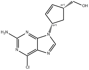 (-)-(1S,4R)-4-(2'-amino-6'-chloro-9'H-purin-9'-yl)cyclopent-2-enylmethanol,118237-87-9,结构式
