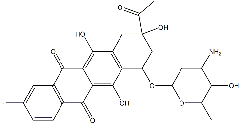 2-fluoro-4-demethoxydaunomycin 结构式