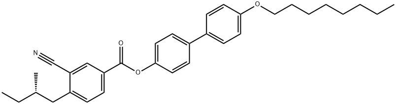 Benzoicacid,3-cyano-4-[(2s)-2-Methylbutyl]-,4′-(octyloxy)[1,1′-biphenyl]-4-yl ester 化学構造式
