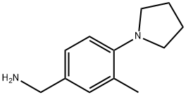1-[3-メチル-4-(1-ピロリジニル)フェニル]メタンアミン 化学構造式