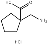 1-(AMINOMETHYL)CYCLOPENTANECARBOXYLIC ACID HYDROCHLORIDE, 1185298-24-1, 结构式