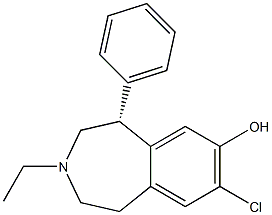 (5R)-2,3,4,5-Tetrahydro-8-chloro-3-ethyl-5α-phenyl-1H-3-benzazepin-7-ol 结构式