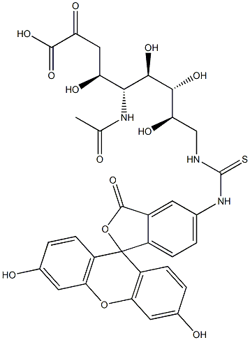 5-acetamido-9-(3-fluoresceinylthioureido)-3,5,9-trideoxy-2-nonulosonsonic acid Structure