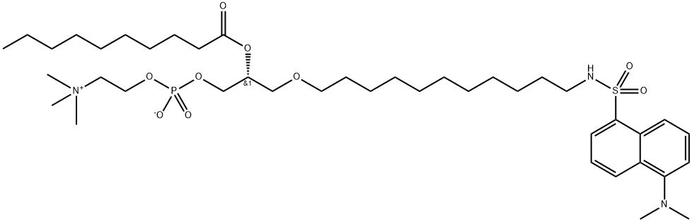 1-O-(N-dansyl-11-amino-1-undecyl)-2-O-decanoylphosphatidylcholine Struktur