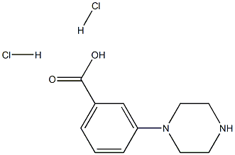 3-ピペラジン-1-イル-安息香酸二塩酸塩 化学構造式