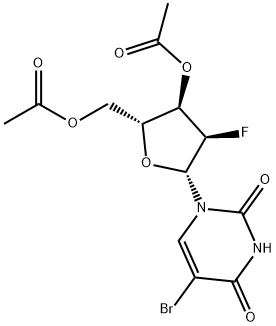 5-BroMo-2'-deoxy-2'-fluoro-3',5'-di-O-acetyl uridine 化学構造式