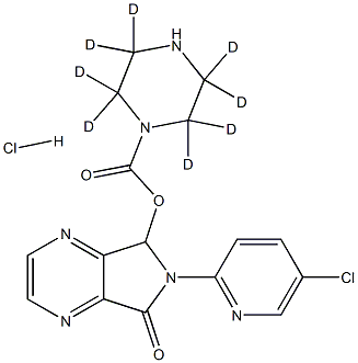 N-Desmethyl Zopiclone-d8 Hydrochloride 化学構造式