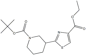 ethyl 2-(1-(tert-butoxycarbonyl)piperidin-3-yl)thiazole-4-carboxylate Struktur