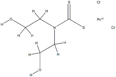 (N,N-bis(2-hydroxyethyl)dithiocarbamato-S,S')dichlorogold(III) Structure