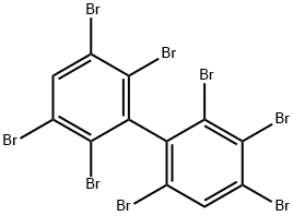 2,2',3,3'4,5',6,6'-オクタブロモビフェニル 化学構造式