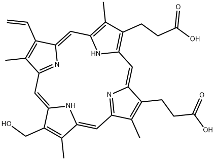 2-vinyl-4-hydroxymethyldeuteroporphyrin 结构式
