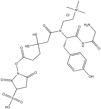 3,3'-dithiopropionyl-1-sulfosuccinimidyl 1'-glycyl-tyrosyl cholamine 结构式