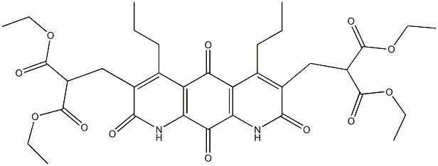 α,α'-Bis(ethoxycarbonyl)-1,2,5,8,9,10-hexahydro-2,5,8,10-tetraoxo-4,6-dipropylpyrido[3,2-g]quinoline-3,7-dipropanoic acid diethyl ester Structure