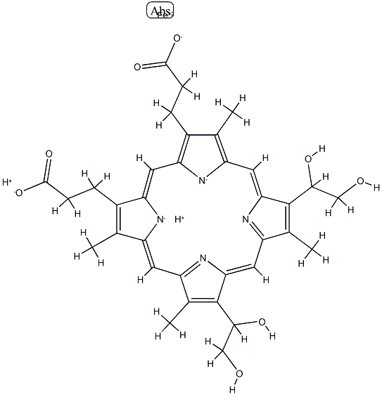 iron deuteroporphyrin 2,4-bis(glycol) 化学構造式