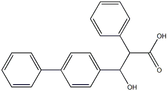 beta-Hydroxy-alpha-phenyl-(1,1'-biphenyl)-4-propanoic acid, (R',R')-(-)- 结构式