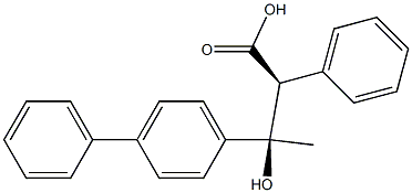 beta-Hydroxy-beta-methyl-alpha-phenyl-(1,1'-biphenyl)-4-propanoic acid, (R',S')-(+)- Structure