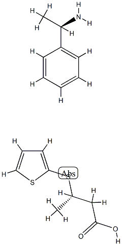 (3S)-3-(2-噻吩基硫基)丁酸和 (ALPHAR)-ALPHA-甲基苄胺的化合物,1197375-23-7,结构式