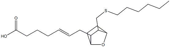 7-(3-((hexylthio)methyl)-7-oxabicyclo(2.2.1)hept-2-yl)-5-heptenoic acid, (+)-isomer Struktur