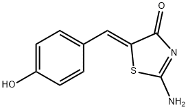 (5Z)-2-氨基-5-[(4-羟基苯基)亚甲基]-4(5H)-噻唑酮,1198097-97-0,结构式