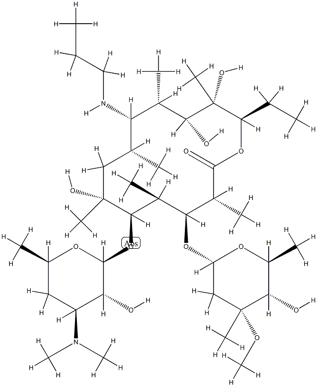 9-N-(1-propyl)erythromyclamine Structure