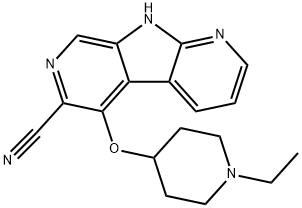 5-((1-乙基哌啶-4-基)氧基)-9H-吡咯并[2,3-B:5,4-C']二吡啶-6-甲腈 结构式