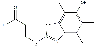 -bta--Alanine,  N-(6-hydroxy-4,5,7-trimethyl-2-benzothiazolyl)- Struktur