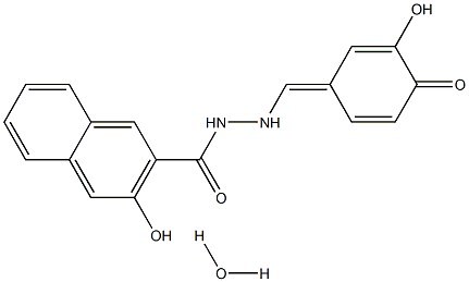 3-HYDROXY-NAPHTHALENE-2-CARBOXYLIC ACID (3,4-DIHYDROXY-BENZYLIDENE)-HYDRAZIDE 水合物, 1202867-00-2, 结构式