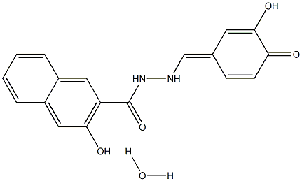 3-HYDROXY-NAPHTHALENE-2-CARBOXYLIC ACID (3,4-DIHYDROXY-BENZYLIDENE)-HYDRAZIDE 水合物,1202867-00-2,结构式