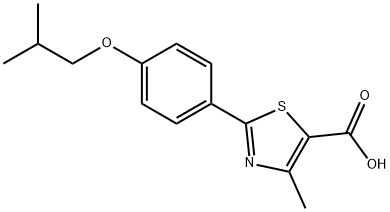 2-(4-イソブトキシフェニル)-4-メチルチアゾール-5-カルボン酸 化学構造式