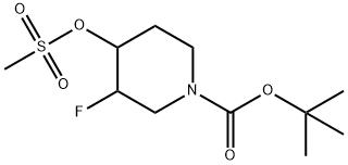 tert-butyl 3-fluoro-4-(methylsulfonyloxy)piperidine-1-carboxylate Structure