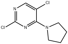 2,5-dichloro-4-(pyrrolidin-1-yl)pyrimidine 化学構造式