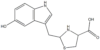 2-(3'-(5'-hydroxyindolyl)methyl)-1,3-thiazolidine-4-carboxylic acid 化学構造式