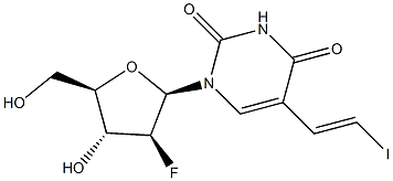 5-(2-iodovinyl)-1-(2'-fluoro-2'-deoxyuridine) Struktur