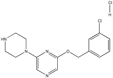 2-[(3-氯苯基)甲氧基]-6-(1-哌嗪基)吡嗪盐酸盐, 1215721-40-6, 结构式