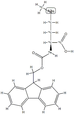 L-Methionine-13C5,15N,  N-Fmoc,  N-(9-Fluorenylmethoxycarbonyl)-L-methionine-13C5,15N Struktur
