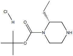(R)-2-乙基哌嗪-1-羧酸叔丁酯盐酸盐,1217443-56-5,结构式