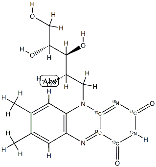 Riboflavin-[13C4,15N2] (Vitamin B2-[13C4,15N2]) Struktur